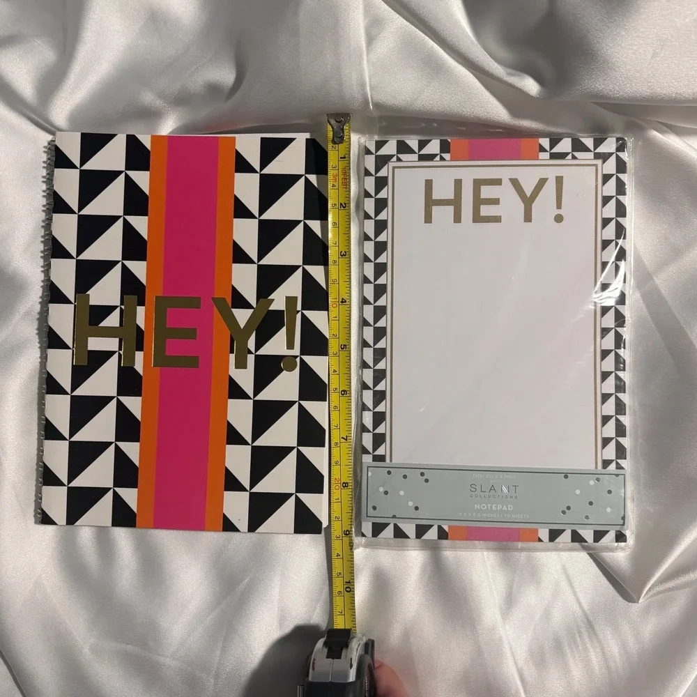 Slant Collections Hey Journal‎ and Notepad Set Geometric Pink Orange Gold Foil